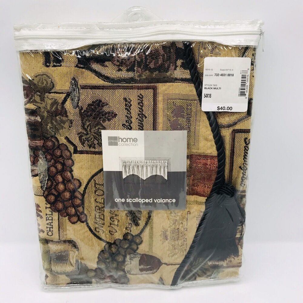 Lot of 4 JC Penney Home Collection Grape and Wine Tapestry Valance 54" W x 18" H
